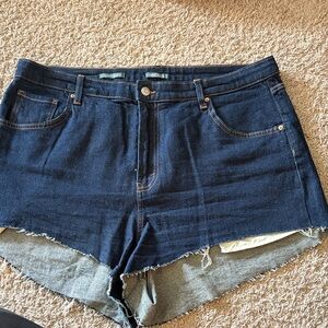 Wild Fable Dark Blue Frayed Jean Shorts
